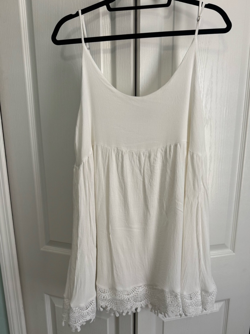 Lulus babydoll mini dress with lace hem